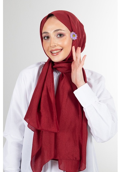 Harem Scarf Brisa Vual Şal Bordo Çok Renkli