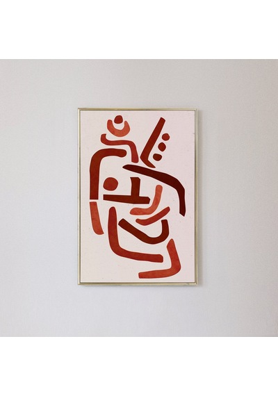 Yanık Turuncu Duvar Sanatı: Büyük Bordo Kırmızı Sanat Posteri