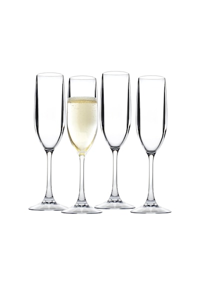 Tr D'eco Kırılmaz Saplı Şampanya Flüt 4'lü Set, 12 Oz Ea -%100 Yeniden Kullanılabilir Kırılmaz Mimoza Ve Şam