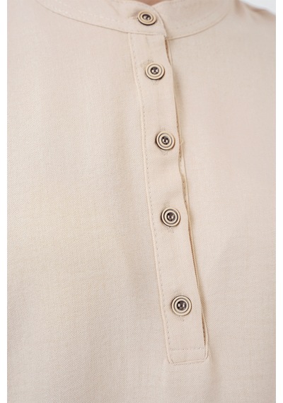 Bigdart 6678 Keten Tunik Pantolon İkili Takım - Bej