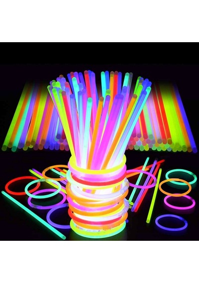 1.kalite 100 Adet Glow Stick Işıklı Fosfor Çubuk Işıklı Bileklik Işıklı Kolye Işıklı Çubuk Neon Işık Gün Işığı