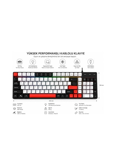 Jedel K30p Usb Kablolu Aydınlatmalı Gaming Oyuncu Ve Ofis Klavyesi Kompakt Tasarım