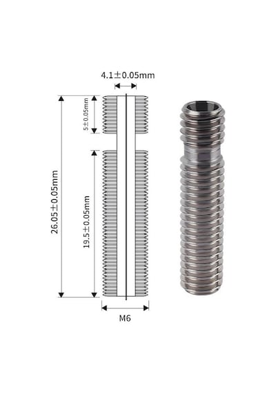 Koodmax 3d Yazıcı E3d V5 M6x26mm Barel - 4.1mm E3d V5 Uyumlu