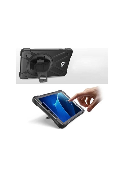 Galaxy Uyumlu  Tab A T580 10.1 Msra Defender Tablet Silikon - Siyah Arka Kapak