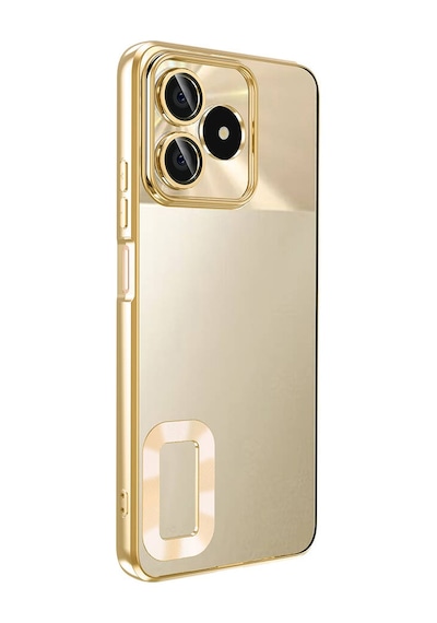 Goocamp Realme C53 Kılıf Kamera Korumalı Logo Gösteren Omega Kapak - Siyah Siyah