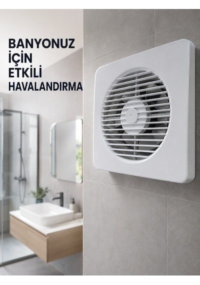20 W Havalandırma Fanı 150 Mm Bağlantı Çapı 20,8 X 20,8 Cm Dekoratif Aspiratör - Lisinya