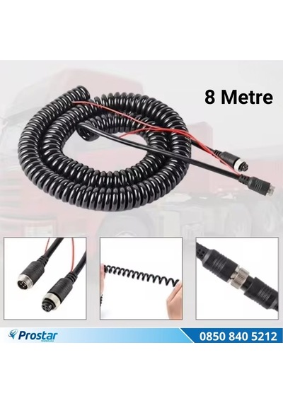 8 Metre 4 Pin Aviation Trigger Tetik Destekli Spiral Uzatma Kablosu