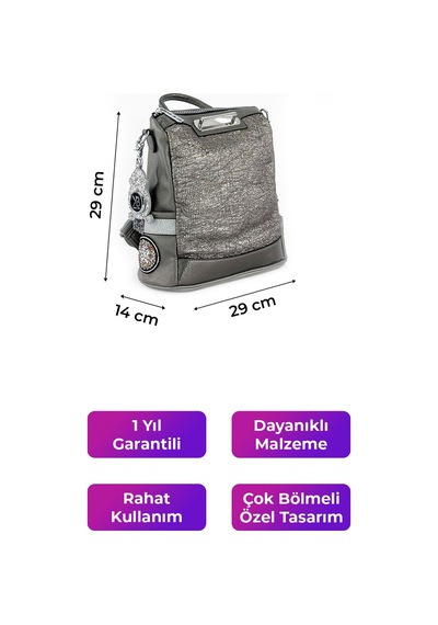 Kriste Bell Kadın Sırt Çanta Pewter 26449 Bej