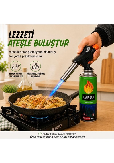 2 Adet Kamp Gazı Gaz Tüpü Portatif Ocak Kartuşu Tek Kullanımlık Pürmüz 400 Ml 227 Gr Genel