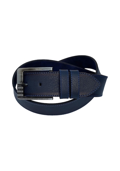 Süzer Deri Spor Suni Deri Mavi Dikişli Erkek Kemer - Lacivert 4.5 CM Lacivert