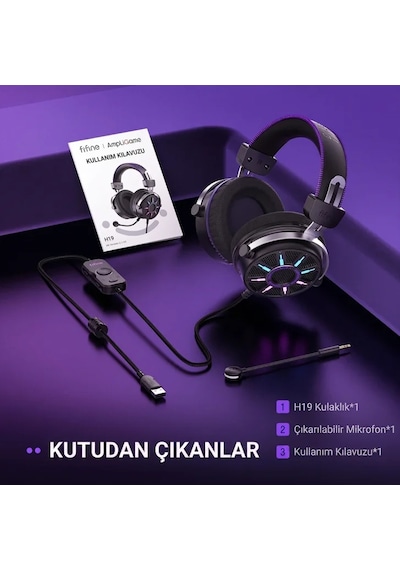 Fifine Ampligame H19 Mikrofonlu 7.1 Rgb Oyuncu Kulaklığı