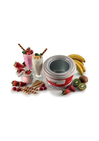 Party Time Dondurma Yapma Makinesi Kırmızı 0643/00 - Ice Cream Maker, 30 Dakikada Dondurma Hazırlama,1,5 Litre Kapasite, 12 Watt