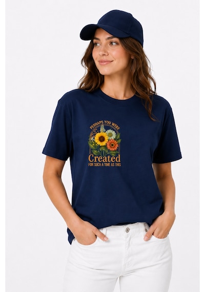 Bayloranzzo Perhaps %100 Pamuk Heavy Cotton Premium Kalite Kadın Tişört Lacivert