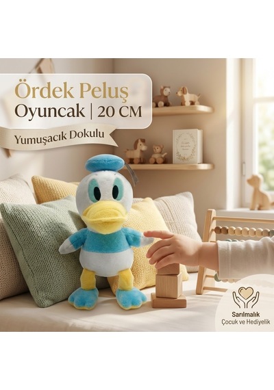Ördek Peluş Oyuncak 20 Cm Yumuşacık Dokulu Sevimli Mini Peluş Sarılmalık Çok Renkli