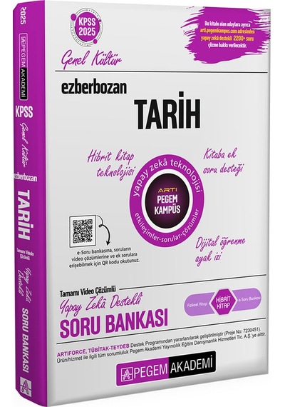 Pegem Yayınları 2025 Kpss Genel Yetenek Genel Kültür Tarih Ezberbozan Soru Bankası