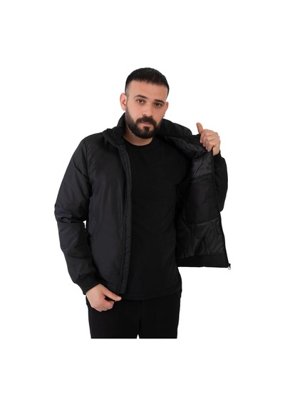 Spor Erkekastarlı Dik Yaka Mevsimlik Su Ve Rüzgar Geçirmez Mont-111 Siyah
