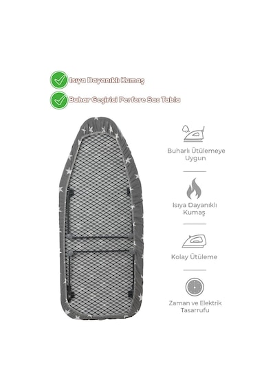 Smart Mini Seyahat Portatif Katlanabilir Ayaklı Ütü Masası Gri Diğer