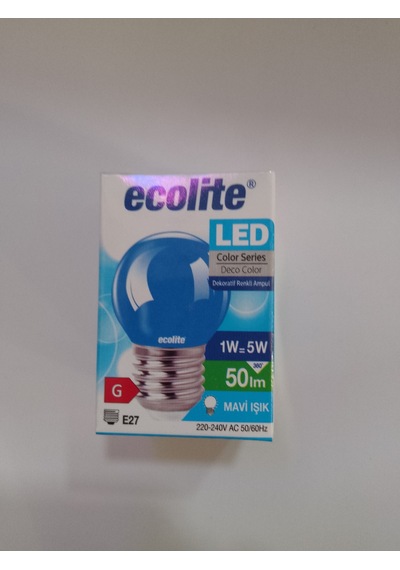 Ecolite Led Color G45 Mavi 1w E27 Gece Lambası 3'lü Paket