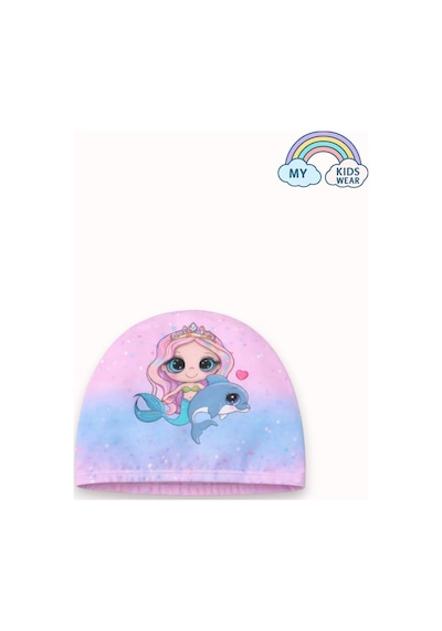 My Kids Wear Kız Çocuk Deniz Kombini 3 Lü Set Mayo, Havlu Ve Bone 12577 Pembe