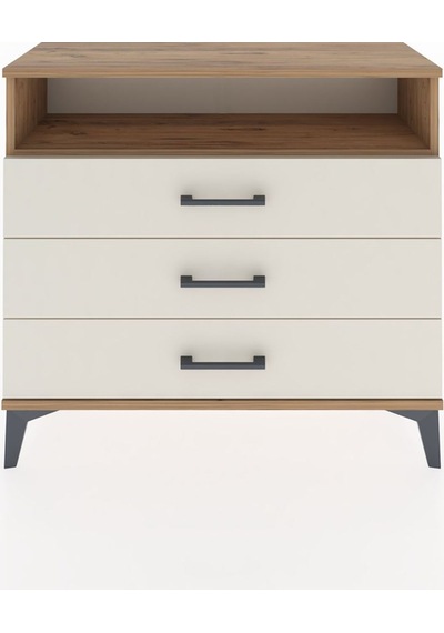 Arges Şifonyer Tek Raflı 3 Çekmeceli 88x30x80 Çam-aytaşı Çam