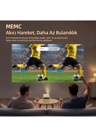 Wanbo Vali 1 Pro 900 ANSI Lümen Google TV Projeksiyon Cihazı – MEMC ve Dolby Destekli