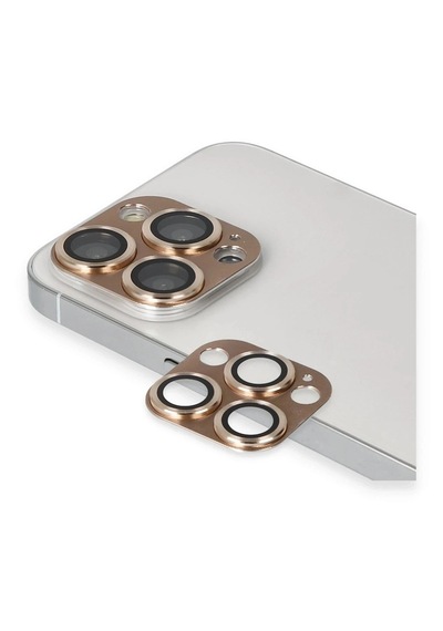 Mey İthalat iPhone Uyumlu 13 Pro Max Pers Alüminyum Kamera Lens - Gold