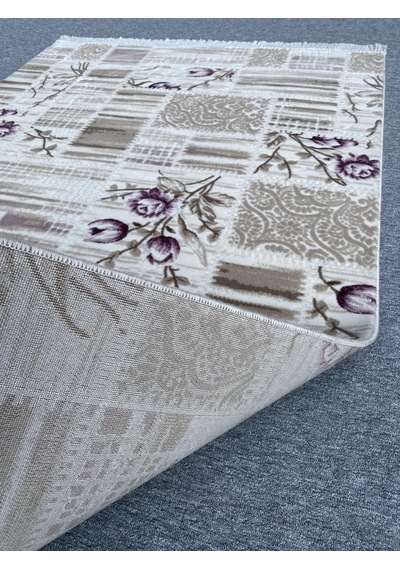 Burak Halı 150x235 Mor Vizon 4 M2 Akrilik Kesme Saçaklı Halı