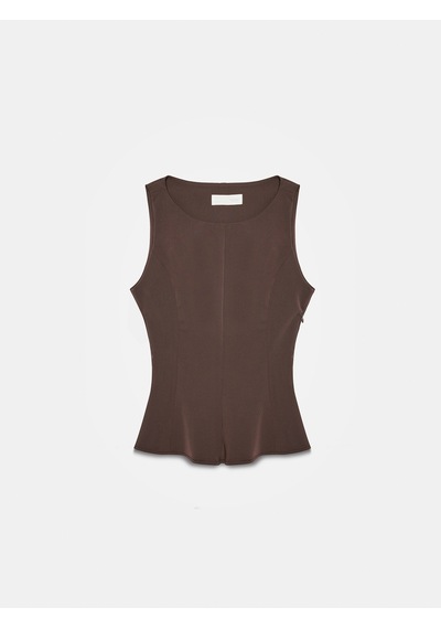 Dilvin 50544 Korse Peplum Bluz-kahve
