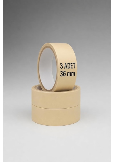 3 Adet Kağıt Bant 36mm Maskeleme Bandı Boya Bandı