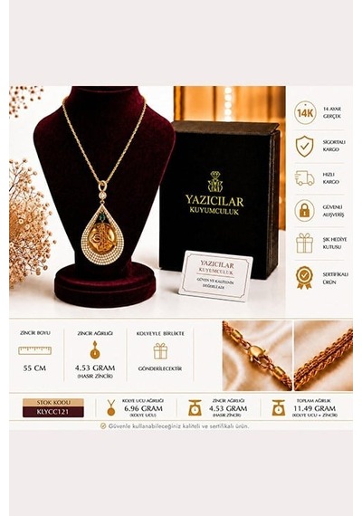 14 Ayar Royal Emerald Koleksiyonu Altın Kolye