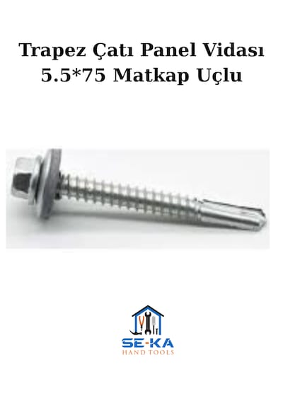 Trapez Çatı Panel Vidası 5.5 75 Matkap Uçlu 300 Adet 5.5 x 75 MM
