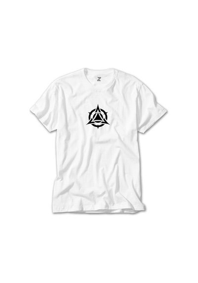 Black Triangle Circle Beyaz Tişört Beyaz