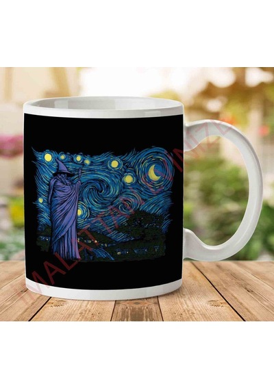 1-1533 L Of T R Van Gogh Starry Hobbiton Kupa Bardak Çok Renkli
