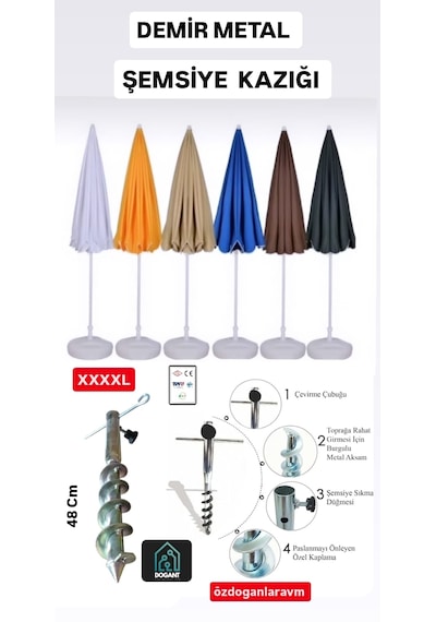 Xxxxl Fırtına Şemsiye Çadır Bahçe Kamp Plaj Yer Sabitleme Kazıgı