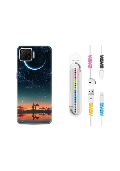 Oppo A73 Kılıf Kablo Koruyuculu Ay Ve Kız 1720