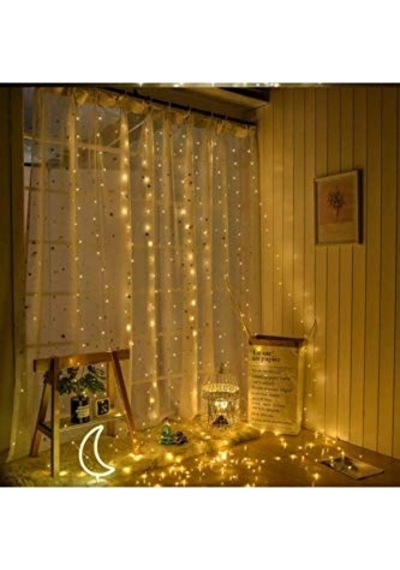 Technosmart Peri Telli Perde Led Işık Kumandalı 300 Ledli 3 X 3 Metre Usb'li 8 Animasyonlu Günışığı Çok Renkli