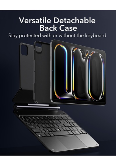 Apple Uyumlu iPad Pro 11" 2024, M4 Rebound Manyetik 360 Klavyeli Kılıf Klavyeli Kılıf