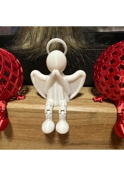 3'lü Set: Dua Eden Melek Ve Bacaklı Yılbaşı Topu Dekor Süsü 3d Baskı