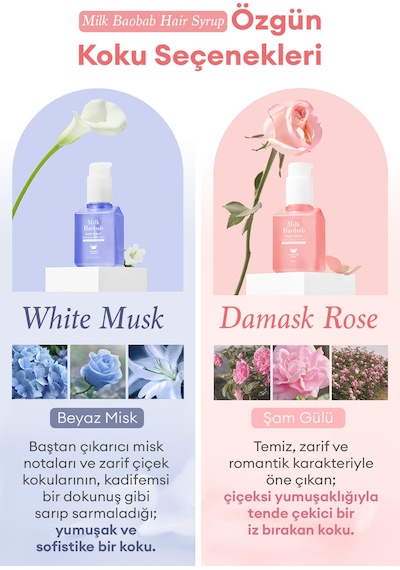 Argan Yağı Ve E Vitaminli Nemlendirici Parfümlü Saç Serumu Mılk Baobab Hair Syrup White Musk