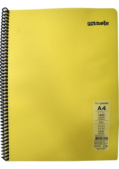 Flex Pastel Defter A4 40 Yp Kareli - Sarı