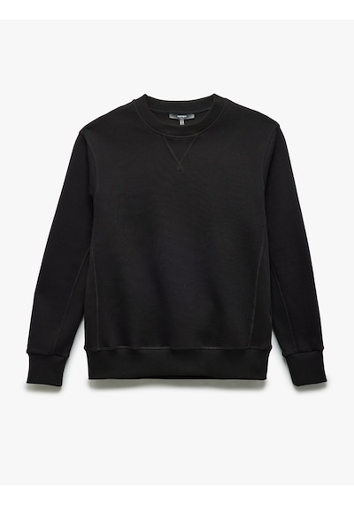 Koton Bisiklet Yaka Dikiş Detaylı Şardonlu Pamuk Karışımlı Basic Sweatshirt Siyah 5sam70045mk Siyah Koton Bisiklet Yaka Dikiş Detaylı Şardonlu Pamuk Karışımlı Basic Sweatshirt Siyah 5sam70045mk Siyah