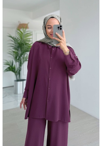 Ka Hijab Pearly Takım - Mor
