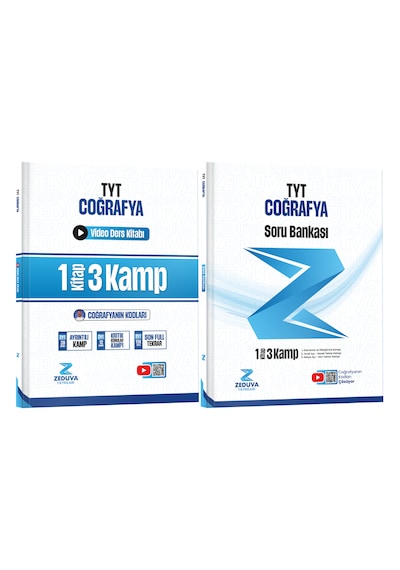 Zeduva Coğrafyanın Kodları TYT Coğrafya 1 Kitap 3 Kamp Video Ders Kitabı ve Soru Bankası Seti
