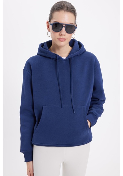 Tudors Kadın Oversize Geniş Kesim Pamuklu Yumuşak Dokulu İçi Polarlı Basic Lacivert Kapüşonlu Sweatshirt-42087 Lacivert Tudors Kadın Oversize Geniş Kesim Pamuklu Yumuşak Dokulu İçi Polarlı Basic Lacivert Kapüşonlu Sweatshirt-42087 Lacivert