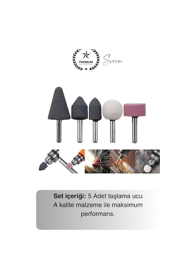 Premium 5 Parça Hobi Gravür Taşlama Ucu Mini Metal Ahşap Oyma Seti Parlatma Zımparalama Fırçalama