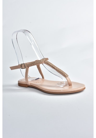 Fox Shoes Ten Taş Detaylı Parmak Arası Sandalet M272025009