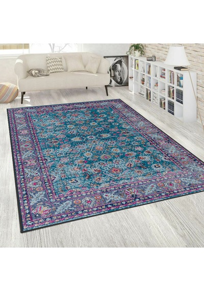 Rovigo Home Dijital Baskı Yıkanabilir Kaymaz Taban Salon Halısı RVG1559-HT757 Çok Renkli