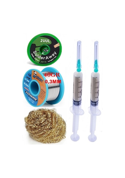 Mechanic /lehim Teli 40gr 0,3mm Flux Lehim Toplama 2uul-2015 Emme Teli 2,0mm Havya Lehimleme Teli Set17