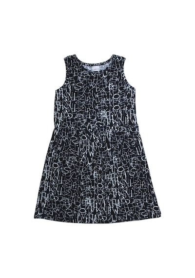 Lovetti Kız Çocuk Dark Letters Desen Kolsuz Elbise 5757-126 Çok Renkli