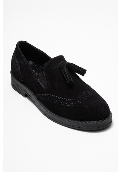 Luvishoes Luvi Shoes Alex Siyah Süet Hakiki Deri Püsküllü Lastikli Kadın Loafer Ayakkabı SIYAH SUET Luvishoes Luvi Shoes Alex Siyah Süet Hakiki Deri Püsküllü Lastikli Kadın Loafer Ayakkabı SIYAH SUET